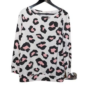 Gently worn pink leopard long sleeve top.